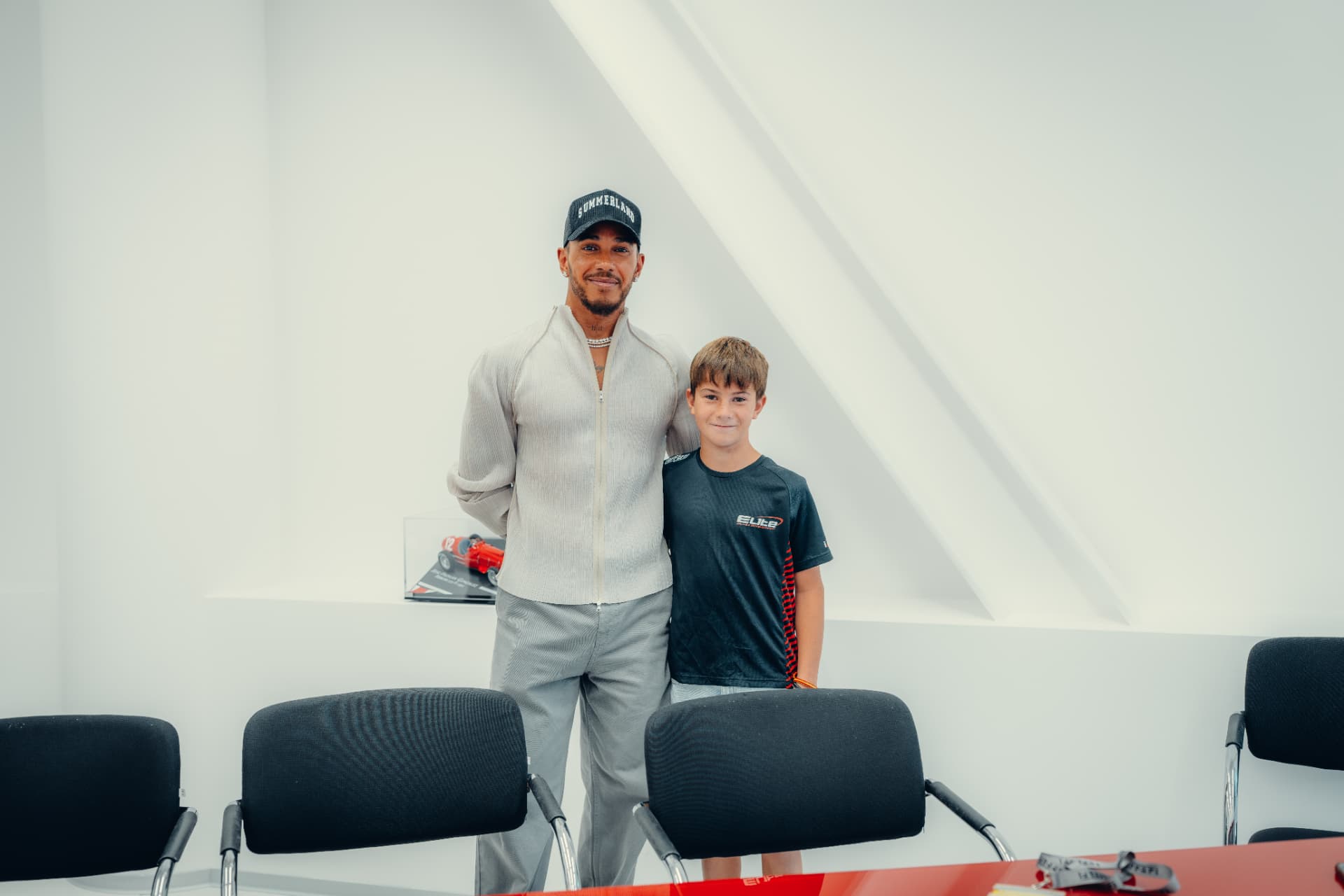 Daniel Miron Lorente with Lewis Hamilton